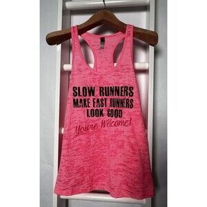 Athletic Knit Tank Top L Next Level Pink Activewear Runners Athleisure Jog